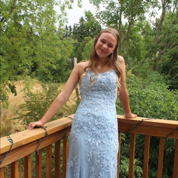 blue lace prom dress - Picture 6 of 6